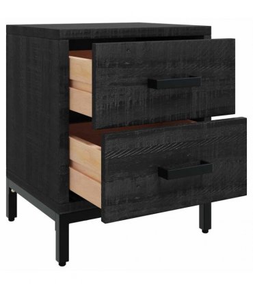 vidaXL Bedside Cabinets 2 pcs Black 36x30x45 cm Solid Wood Pine