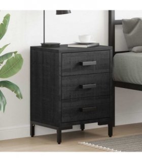 vidaXL Bedside Cabinets 2 pcs Black 40x30x55 cm Solid Wood Pine