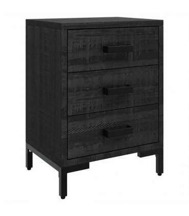 vidaXL Bedside Cabinets 2 pcs Black 40x30x55 cm Solid Wood Pine