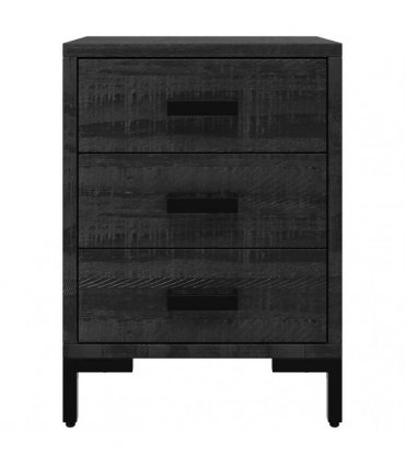 vidaXL Bedside Cabinets 2 pcs Black 40x30x55 cm Solid Wood Pine