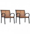 vidaXL Garden Chairs 2 pcs Steel and WPC Black and Brown