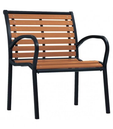 vidaXL Garden Chairs 2 pcs Steel and WPC Black and Brown
