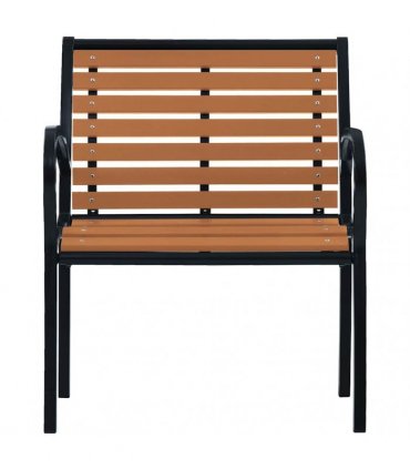 vidaXL Garden Chairs 2 pcs Steel and WPC Black and Brown