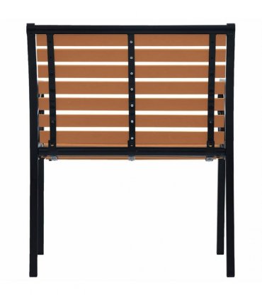vidaXL Garden Chairs 2 pcs Steel and WPC Black and Brown