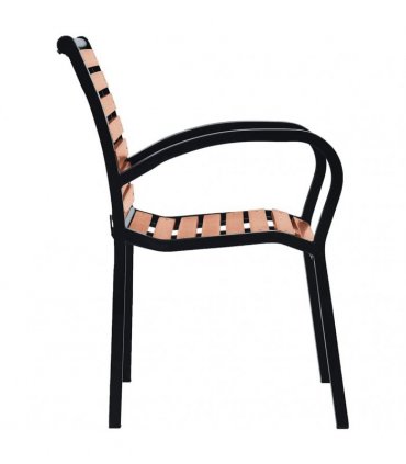 vidaXL Garden Chairs 2 pcs Steel and WPC Black and Brown