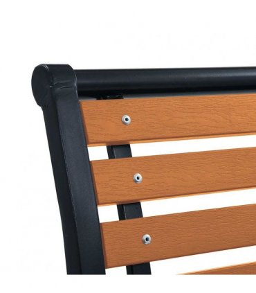 vidaXL Garden Chairs 2 pcs Steel and WPC Black and Brown