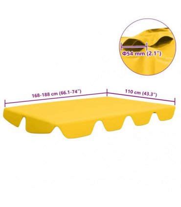 vidaXL Replacement Canopy for Garden Swing Yellow 188/168x145/110 cm