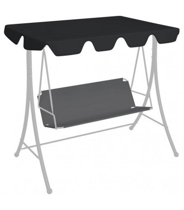 vidaXL Replacement Canopy for Garden Swing Black 188/168x145/110 cm