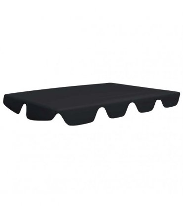 vidaXL Replacement Canopy for Garden Swing Black 188/168x145/110 cm