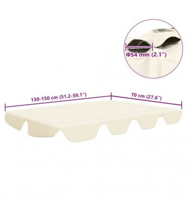 vidaXL Replacement Canopy for Garden Swing Cream 150/130x105/70 cm