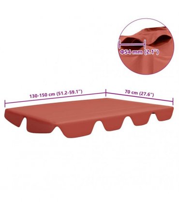 vidaXL Replacement Canopy for Garden Swing Terracotta 150/130x105/70cm