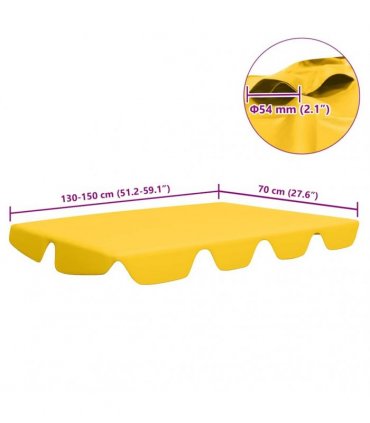 vidaXL Replacement Canopy for Garden Swing Yellow 150/130x105/70 cm