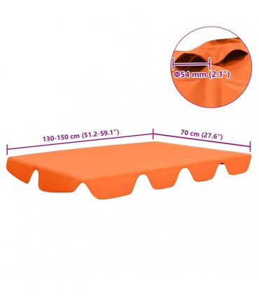 vidaXL Replacement Canopy for Garden Swing Orange 150/130x105/70 cm