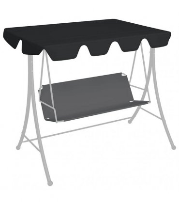 vidaXL Replacement Canopy for Garden Swing Black 150/130x105/70 cm