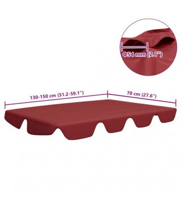 vidaXL Replacement Canopy for Garden Swing Wine Red 150/130x105/70 cm