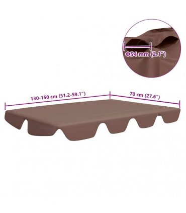 vidaXL Replacement Canopy for Garden Swing Brown 150/130x105/70 cm