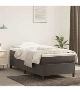 vidaXL Box Spring Bed Frame Dark Grey Twin Velvet