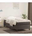 vidaXL Box Spring Bed Frame Dark Grey Twin Velvet