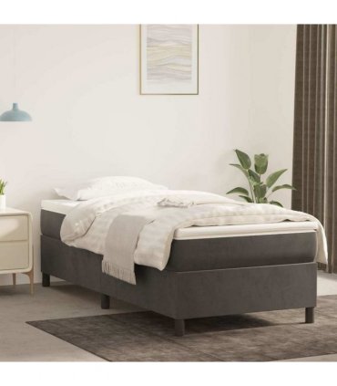 vidaXL Box Spring Bed Frame Dark Grey Twin XL Velvet