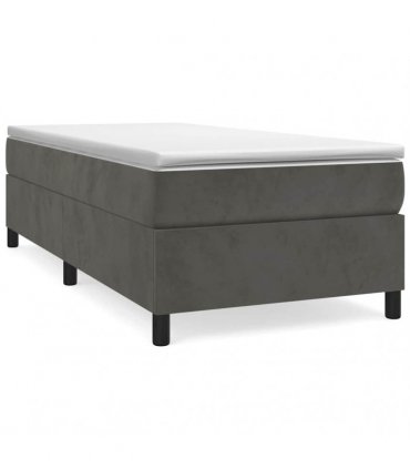 vidaXL Box Spring Bed Frame Dark Grey Twin XL Velvet