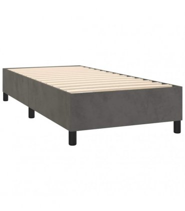 vidaXL Box Spring Bed Frame Dark Grey Twin XL Velvet