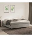 vidaXL Box Spring Bed Frame Light Grey King Velvet