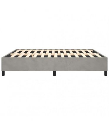 vidaXL Box Spring Bed Frame Light Grey King Velvet