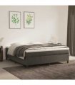vidaXL Box Spring Bed Frame Dark Grey King Velvet