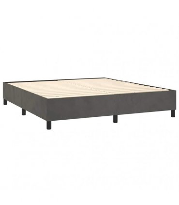 vidaXL Box Spring Bed Frame Dark Grey King Velvet