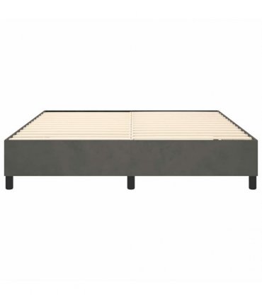 vidaXL Box Spring Bed Frame Dark Grey King Velvet