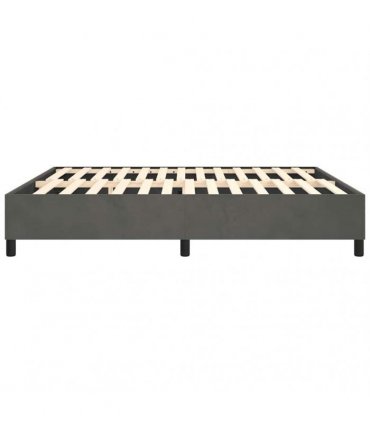 vidaXL Box Spring Bed Frame Dark Grey King Velvet