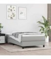 vidaXL Box Spring Bed Frame Light Grey Single Fabric