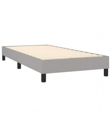 vidaXL Box Spring Bed Frame Light Grey Single Fabric