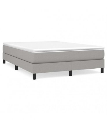 vidaXL Box Spring Bed Frame Light Grey Double Fabric