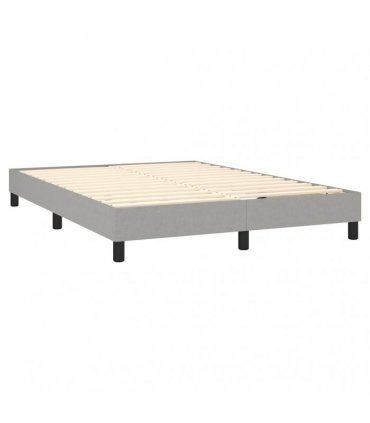 vidaXL Box Spring Bed Frame Light Grey Double Fabric