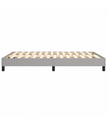 vidaXL Box Spring Bed Frame Light Grey Double Fabric