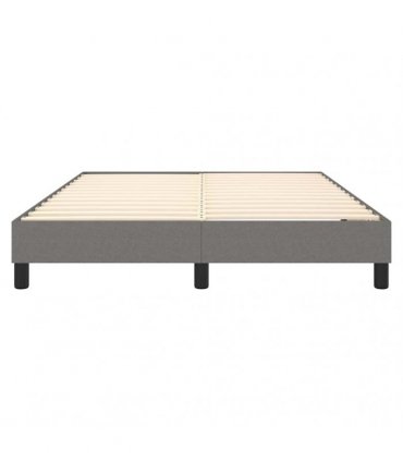 vidaXL Box Spring Bed Frame Dark Grey Double Fabric