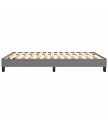 vidaXL Box Spring Bed Frame Dark Grey Double Fabric