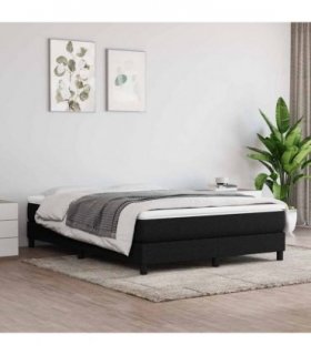 vidaXL Box Spring Bed Frame Black Double Fabric