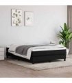 vidaXL Box Spring Bed Frame Black Double Fabric