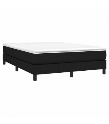 vidaXL Box Spring Bed Frame Black Double Fabric