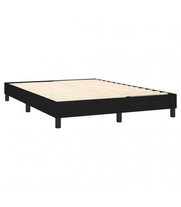 vidaXL Box Spring Bed Frame Black Double Fabric