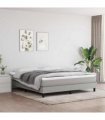 vidaXL Box Spring Bed Frame Light Grey Super King Fabric