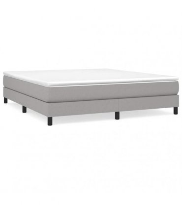 vidaXL Box Spring Bed Frame Light Grey Super King Fabric