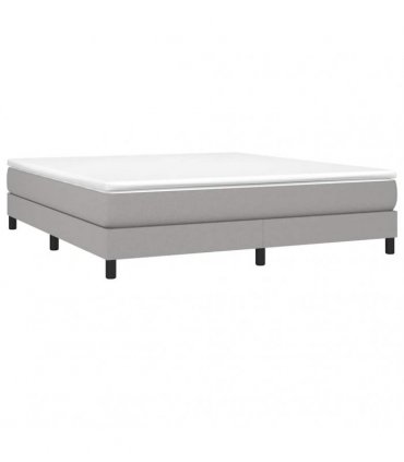vidaXL Box Spring Bed Frame Light Grey Super King Fabric