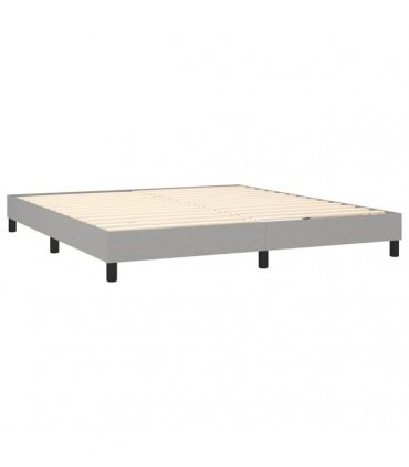 vidaXL Box Spring Bed Frame Light Grey Super King Fabric