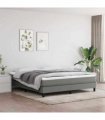 vidaXL Box Spring Bed Frame Dark Grey Super King Fabric