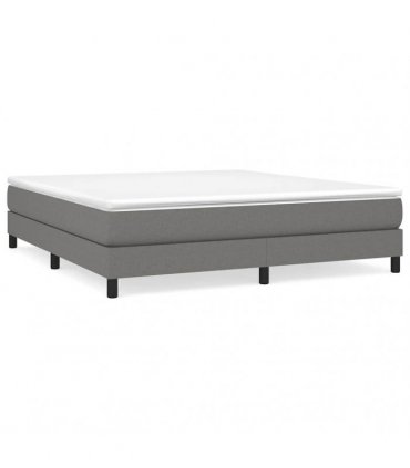 vidaXL Box Spring Bed Frame Dark Grey Super King Fabric