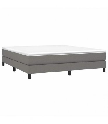 vidaXL Box Spring Bed Frame Dark Grey Super King Fabric