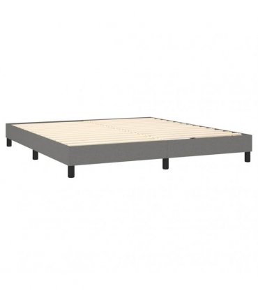 vidaXL Box Spring Bed Frame Dark Grey Super King Fabric
